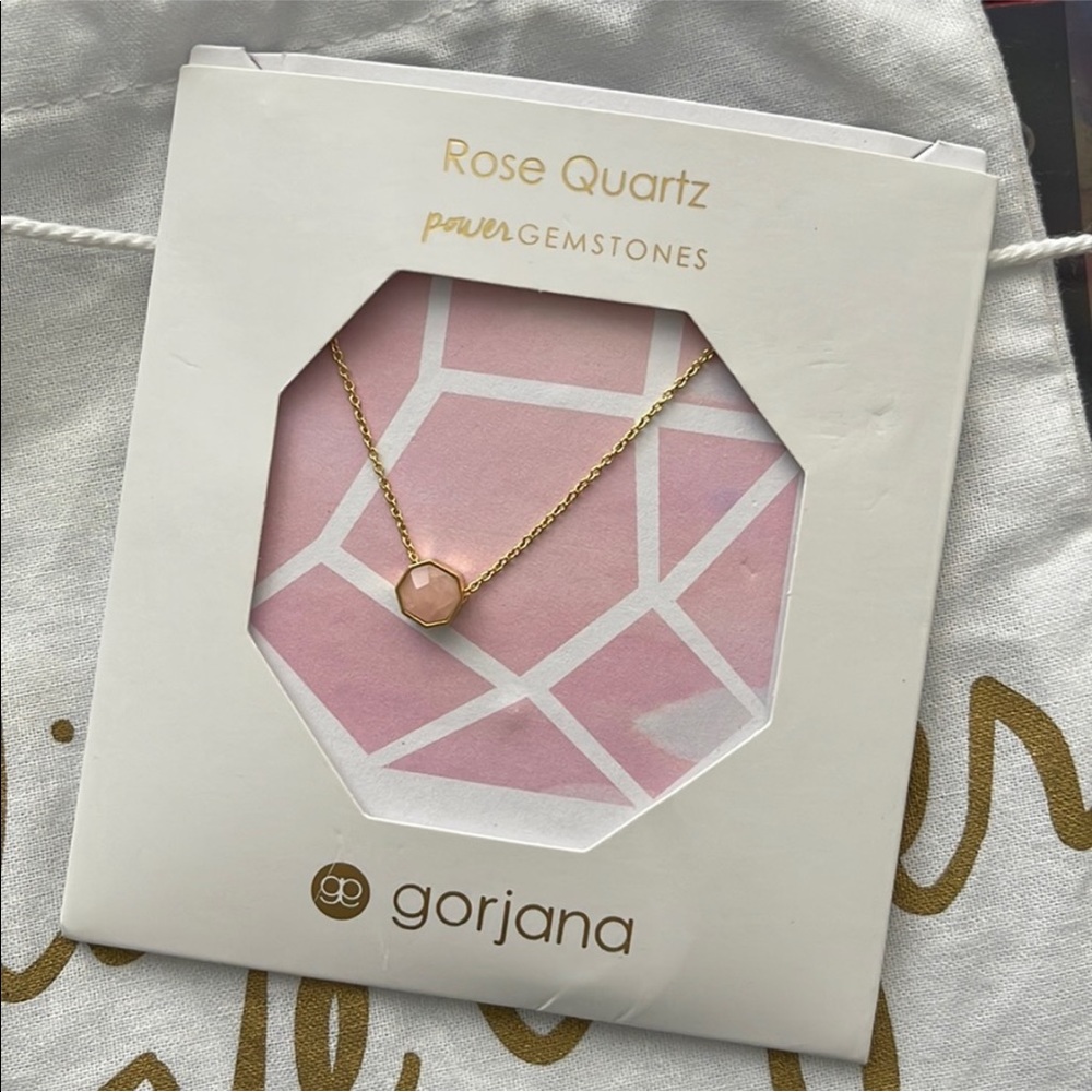 Gorjana rose quartz 18k gold power gemstone